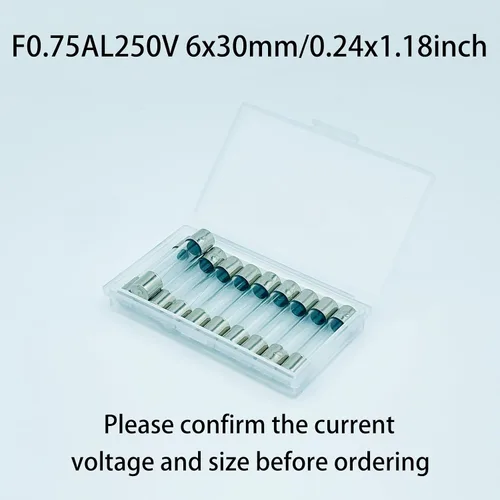 Miniatura 3 de Fusible de soplado rápido F0.75AL250V 0.236x1.181 in Paquete de 10 fusibles de vidrio 0.75A 0.75A 0.75Amp 250V fusibles de vidrio 0.24x1.18 pulgadas