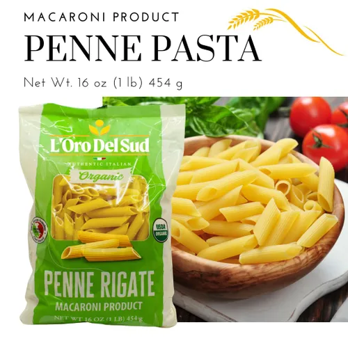 Miniatura 3 de Riga Penne orgánica, 100% trigo duro, pasta italiana, producto de calidad premium de Italia (paquete de 20 x 16 onzas), sin OMG, vegano, certificado