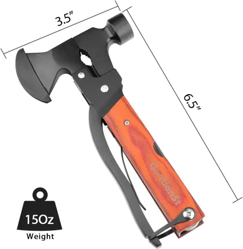 Miniatura 3 de Accesorios de campamento, multiherramienta, mango de madera, martillo de hacha multiherramienta, relleno de calcetines para hombres, regalos