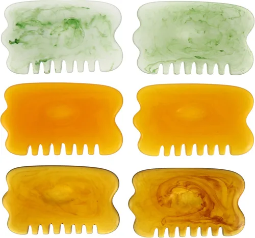 Miniatura 11 de Healifty Masajeador de cuero cabelludo con peine de jade, peine masajeador de cabello de jade verde natural para masaje de cabeza y relajación