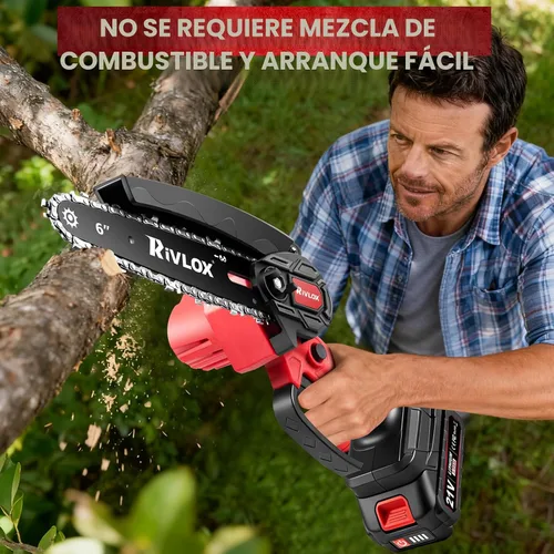 Miniatura 7 de Mini motosierra, motosierra eléctrica inalámbrica de 6 y 4 pulgadas, funciona con pilas, sierra de mano portátil con una sola mano para recortar Rojo