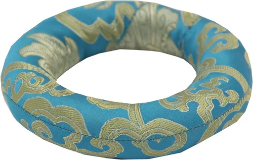 Miniatura 6 de Cojín de anillo de brocado de seda para cuenco tibetano hecho a mano Nepal (azul)
