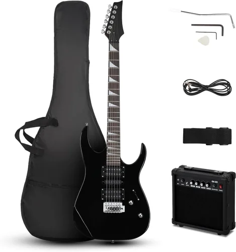Ktaxon Guitarra Eléctrica de 39" con Amplificador de 20 Vatios, Kit de Guitarra de Inicio Modelo 170 de Tamaño Completo para Principiantes y
