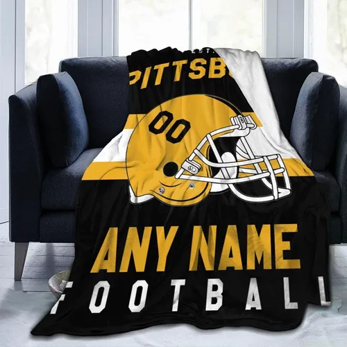 Miniatura 17 de SEAGGS Manta personalizada con diseño de ciudad de fútbol americano, decoración personalizada, manta impresa para añadir cualquier nombre y número