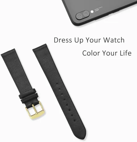 Miniatura 2 de WOCCI Correas de reloj elegantes, correas de repuesto de cuero genuino para hombres y mujeres, ancho de la correa 0.315 in, 0.394 in, 0.472 in