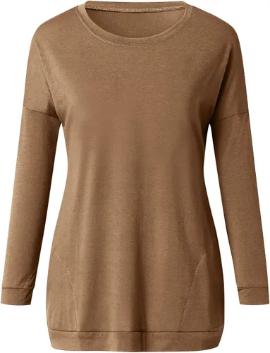 Miniatura 2 de Ropa de otoño para mujer 2023 con estampado de cuello redondo, manga larga, cómoda, holgada, con bolsillo