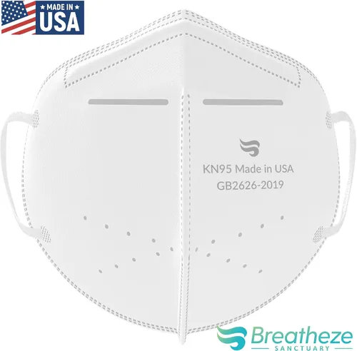 Miniatura 5 de Breatheze Máscara KN95 para niños, mascarillas KN95 para niños, registradas por la FDA, fabricadas en Estados Unidos Niños Paquete de 30 Blanco