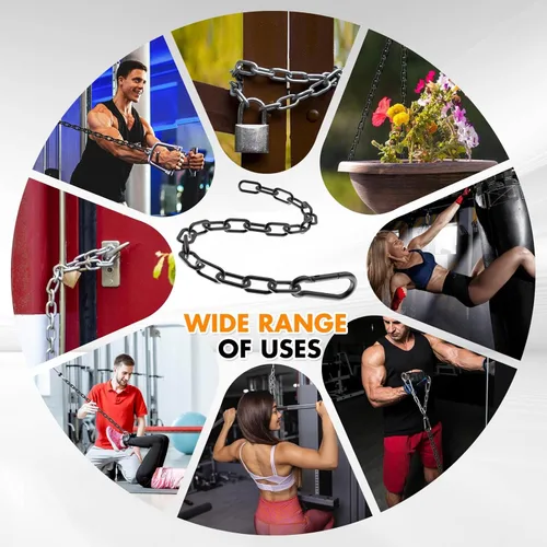 Miniatura 7 de Cadena de extensión de 23.6 pulgadas para equipo de ejercicio, extensión de cadena de fitness para máquina de entrenamiento, accesorio de cadena
