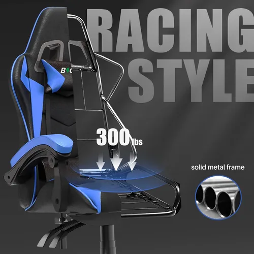 Miniatura 6 de Racingreat Silla de juegos con respaldo alto, silla ergonómica para jugadores de computadora con reposacabezas y soporte lumbar, silla de juego