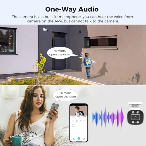 Miniatura 4 de Hiseeu Sistema de cámara de seguridad para exteriores con cable 3K con audio, luz dual inteligente, DVR de vigilancia de 5 MP 8 canales, cámaras