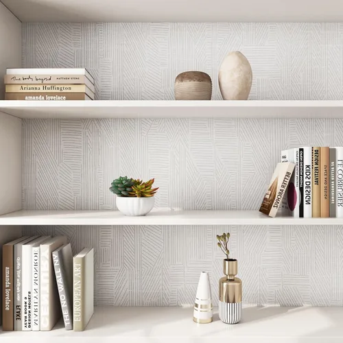 Miniatura 3 de LaCheery Papel tapiz a rayas grises y blancas para despegar y pegar, papel tapiz moderno de rayas geométricas para baño, papel adhesivo a rayas