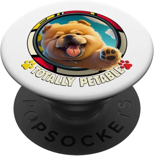 Chow Chow Owner diseño con un PopGrip estándar Totally Petable Chow Chow PopSockets