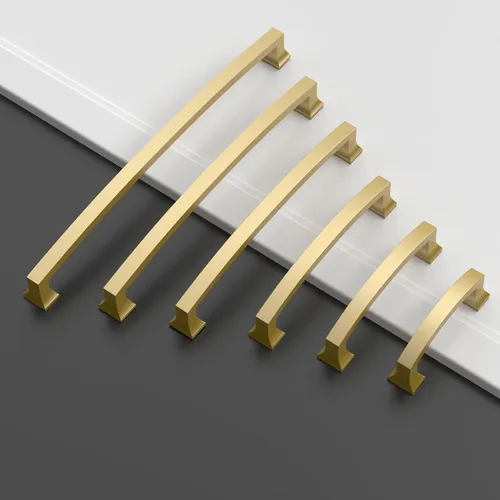 Miniatura 6 de Asidrama Paquete de 10 manijas de gabinete de cocina de color dorado cepillado de 3 pulgadas (2.992 in), tiradores de gabinete, accesorios