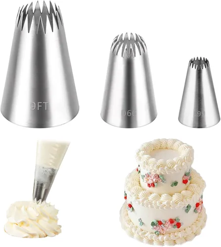 Miniatura 10 de 3 piezas puntas para decorar pasteles 1M, suministros de decoración, boquillas para crema de mantequilla, glaseado, pasteles de cumpleaños, cupcakes