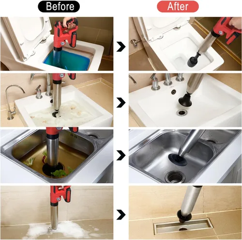 Miniatura 4 de Émbolo de inodoro eléctrico con caja dedicada, el émbolo de inodoro solo puede tardar 2 minutos en desatascar el inodoro, baño, desagüe de piso