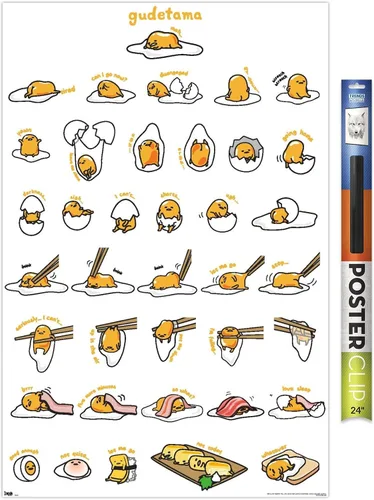 Miniatura 14 de Trends International - Póster de Gudetama con diseño de cuadrícula, para pared, 14.725 x 22.375 pulgadas, versión con marco de madera tipo granero