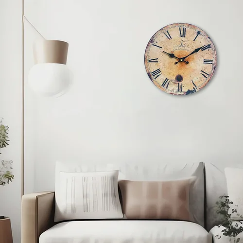 Miniatura 7 de Reloj de pared rústico grande, silencioso, funciona con pilas, para sala de estar, estilo vintage, de 24 pulgadas, sin tictac, para cocina