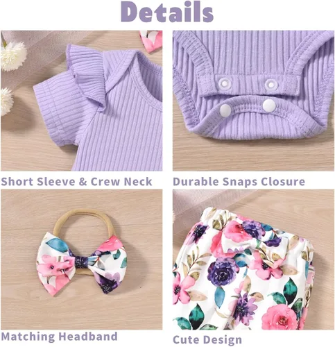 Miniatura 4 de Aalizzwell Conjunto de pantalones de canalé para bebés y niñas
