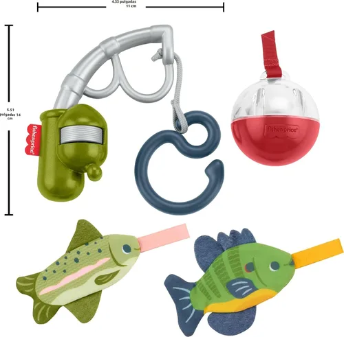 Miniatura 6 de Fisher-Price Baby Toys Mini Me Moments - Juego de pesca con carrete de 4 piezas, actividades sensoriales para el desarrollo del recién nacido a