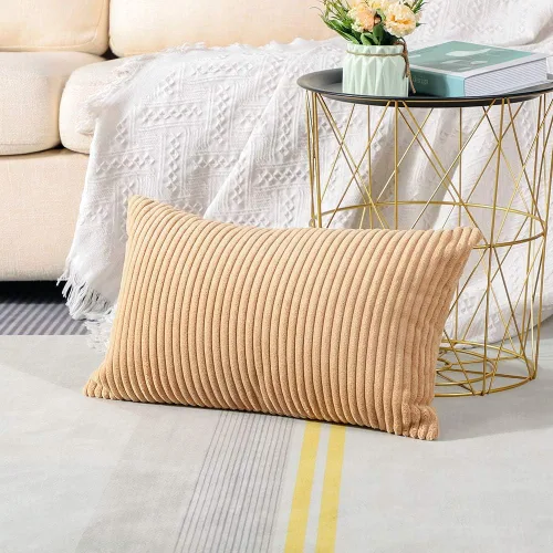 Miniatura 401 de Artscope Fundas de Almohada de Pana a Rayas Acogedoras Súper Suaves Decorativas Cuadradas Fundas de Cojín para Sofá Sillón Dormitorio Decoración