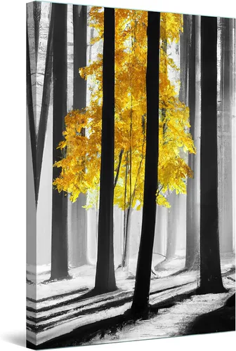 Miniatura 52 de Startonight Lienzo decorativo abstracto para pared, pintura del árbol de la vida amarillo, impresión grande estirada, moderna para dormitorio o sala
