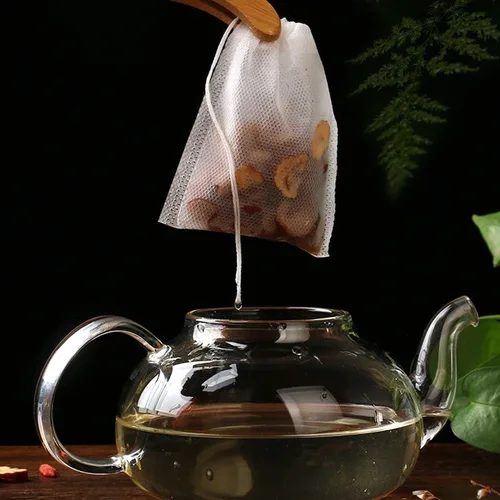 Miniatura 4 de 200 bolsas de té desechables para té de hojas sueltas, bolsas de té vacías para té suelto con cordón, bolsas de filtro de té natural