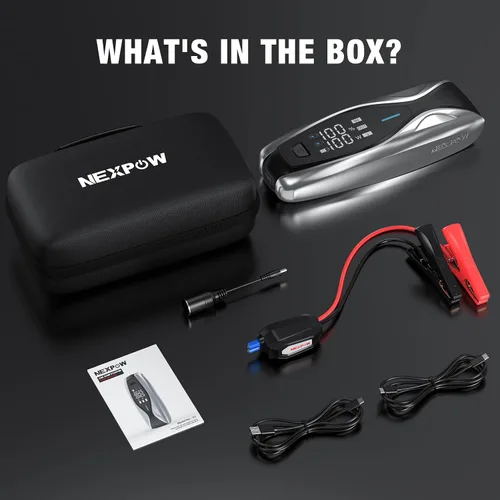 Miniatura 8 de NEXPOW Arrancador de coche X7 3000A, batería portátil de 12 V con carga rápida bidireccional PD de 60 W, pantalla HD de 3.2 pulgadas, hasta 12 L