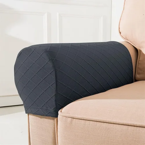 Miniatura 2 de Fundas para reposabrazos de sofá, paquete de 2 fundas elásticas para sillón, protector de reposabrazos de muebles para sofá, silla, sillón Gris