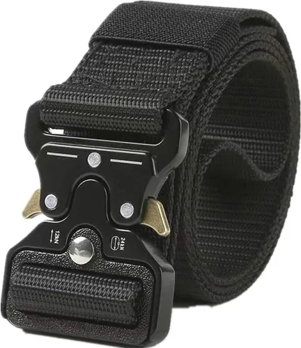 Cinturón táctico, estilo militar, correa de malla de malla resistente de liberación rápida, cinturón de hebilla de metal para hombres y mujeres