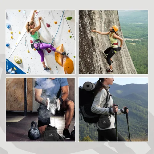 Miniatura 6 de Bolsa de tiza para escalada en roca y bouldering: bolsa de tiza para interiores y exteriores, para hombres y mujeres, equipo y accesorios de escalada