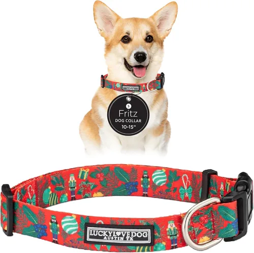 Miniatura 96 de Lucky Love Dog - Collar de perro ajustable con hebilla de fácil clic para los grandes, duradero y cómodo para perros machos y hembras, collar