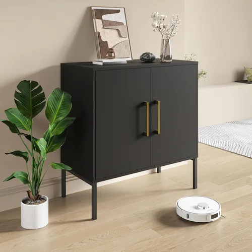 Miniatura 3 de LYNSOM Armario de almacenamiento con puertas y estantes, gabinete de oficina independiente, aparador de madera moderno para cocina, sala de estar