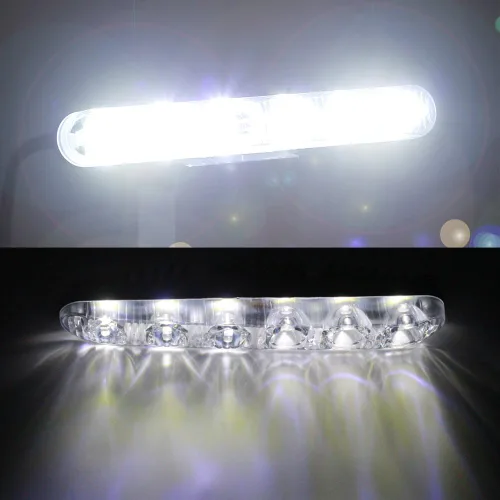 Miniatura 6 de Juego de 2 piezas de luces LED de alta potencia para conducción diurna, faros antiniebla LED para coche, ajuste universal Blanco
