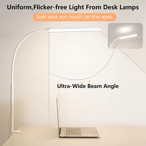 Miniatura 6 de Lámpara de escritorio LED FAPEMIH para oficina y hogar, luz de escritorio ajustable y flexible para el cuidado de los ojos con 5 modos y 10 ajustes