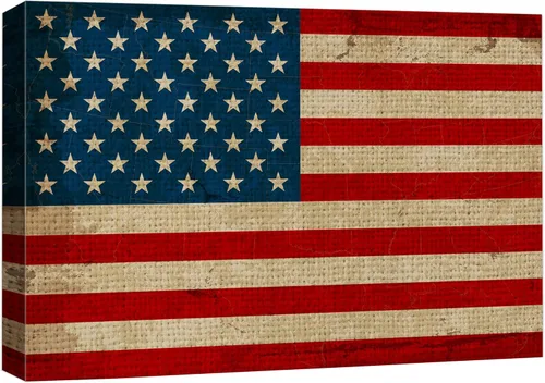 Miniatura 9 de wall26 - Cuadro en lienzo para pared, bandera americana sobre mapa de Estados Unidos en panel de madera, ilustraciones culturales de arquitectura