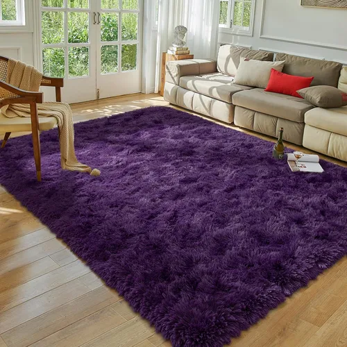 Miniatura 38 de Alfombra de área Softlife para sala de estar, alfombra lanuda mullida y esponjosa de 6 x 9 pies en color azul para dormitorio de niñas y niños, Azul
