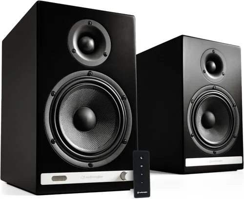 Audioengine HD6 Premium Altavoces de Estantería de 24 Bits - Altavoces Bluetooth Inalámbricos de 150W - Potente Sistema de Música para el Hogar -