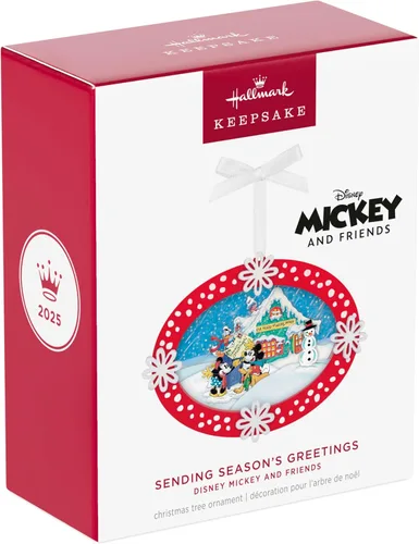 Miniatura 7 de Hallmark Keepsake Adorno de Navidad 2025, Disney Mickey y sus amigos enviando saludos de temporada, manualidades de papel, regalos para fanáticos
