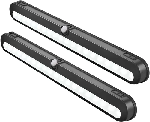 Miniatura 12 de BLS T01L - Luz LED para armario, súper brillante, 20 LED, iluminación debajo del gabinete, alimentada por batería/entrada de CC, luz inalámbrica