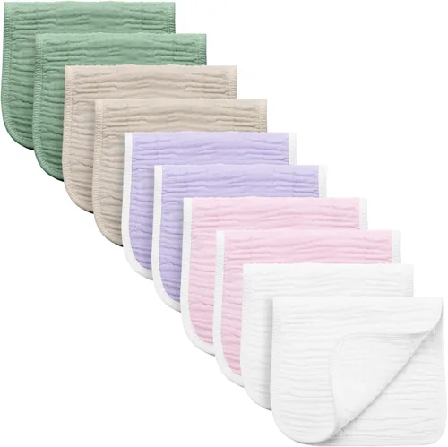 Miniatura 24 de Synrroe Paños de muselina grandes para eructos, paños de muselina para bebés niñas y niños, paquete de 10 extraabsorbentes y suaves de muselina, 6