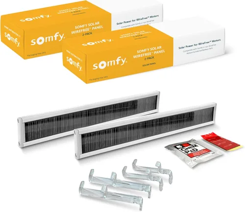Miniatura 6 de Somfy Kit de paneles solares de iones de litio sin cables, energía solar para persianas RTS, larga duración, fácil de instalar, incluye soportes