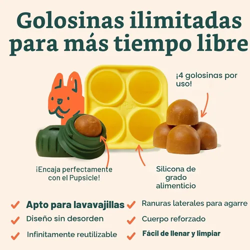 Miniatura 6 de WOOF Pupsicle y Bandeja de Golosinas – Juguetes interactivos de larga duración para perros y molde de silicona para perros – Mantén a tu cachorro