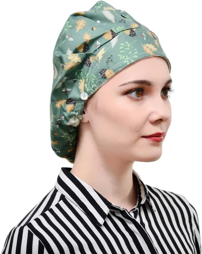 Miniatura 2 de Juego de 3 gorros estilo bouffant de algodón, con banda para el sudor Image01