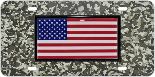 Miniatura 12 de Elektroplate Placa de matrícula negra con bandera de Estados Unidos invertida