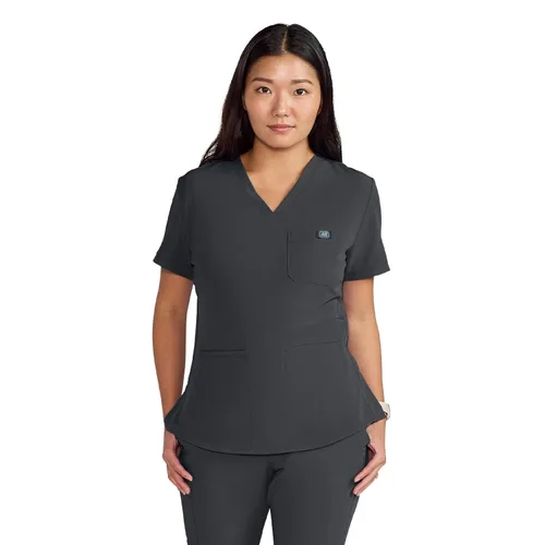 Miniatura 2 de ave. Lex - Blusa médica para mujer, estilo túnica, tela elástica en 4 direcciones, cómoda, de fácil cuidado, uniformes médicos para mujer
