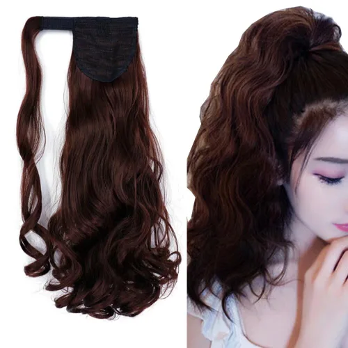 Miniatura 7 de Extensión de cola de caballo de 18 pulgadas para mujer, 3.53 onzas, fibra sintética natural japonesa resistente al calor, color negro azabache #1