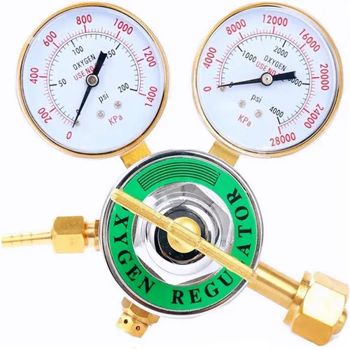 Regulador de oxígeno Medidores de gas de soldadura de latón completo Heavy Duty Kit de antorcha de corte de tanque grande Salida 0-200PSI Entrada