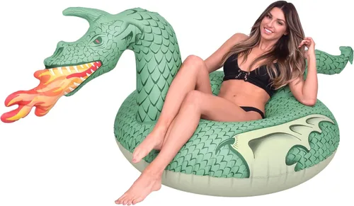 Miniatura 9 de GoFloats Balsas inflables de tubo para fiesta de dragón: elige entre dragón de fuego y dragón de hielo, flotadores de piscina