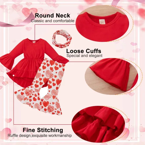Miniatura 2 de XIFAMNIY Conjunto de 3 piezas de pantalones para niñas pequeñas del Día de San Patricio