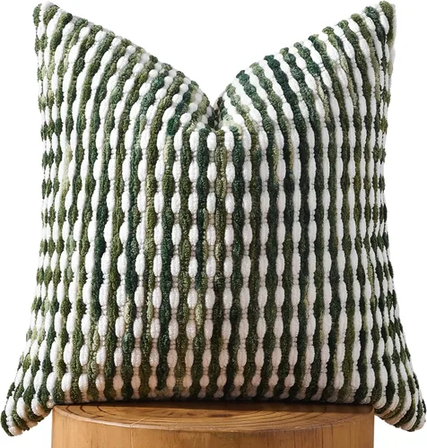 Miniatura 16 de AmHoo Juego de 2 fundas de almohada decorativas de chenilla estilo bohemio, funda de almohada con borlas para sofá, cama, dormitorio, sala de estar